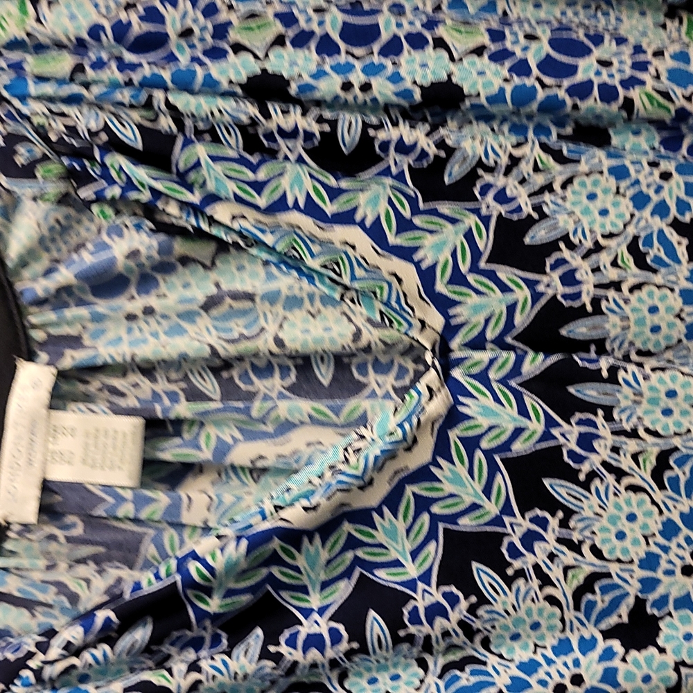 Blue printed sleeveless dress